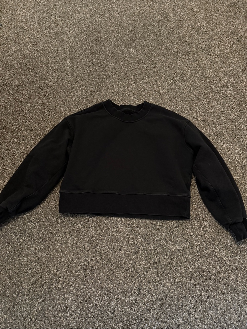 lululemon athletica Black Cropped Crew Sweatshirt